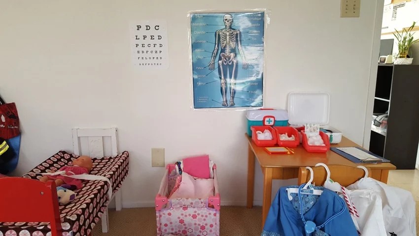 Pretend doctor office learning setup at ABC Time