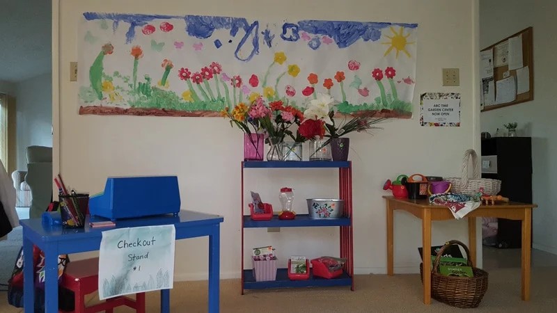 Flower shop dramatic-play activity at ABC Time